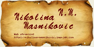 Nikolina Masniković vizit kartica